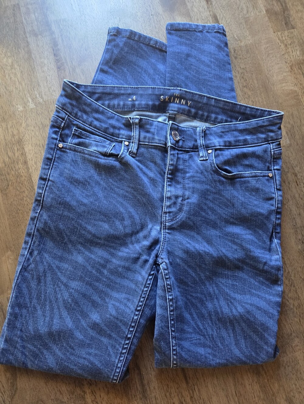 Tiger Stripe Print The Skinny Mid Rise Jeans